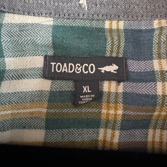TOAD & CO Shirt XL Airsmyth Lightweight Plaid Flannel Button Down Recycled - Picture 12 of 15